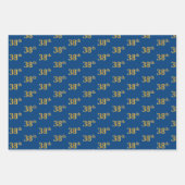 Elegant Zwart, Rood, Blauw, Faux Gold 38ste Event Inpakpapier Vel (Voorkant 3)