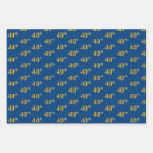 Elegant Zwart, Rood, Blauw, Faux Gold 40e Event # Inpakpapier Vel (Voorkant 3)