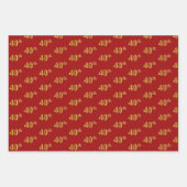 Elegant Zwart, Rood, Blauw, Faux Gold 40e Event # Inpakpapier Vel (Voorkant 2)