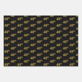 Elegant Zwart, Rood, Blauw, Faux Gold 40e Event # Inpakpapier Vel (Voorkant)
