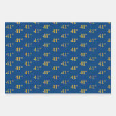 Elegant Zwart, Rood, Blauw, Faux Gold 41e Event # Inpakpapier Vel (Voorkant 3)