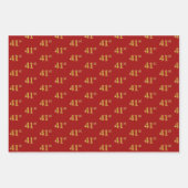 Elegant Zwart, Rood, Blauw, Faux Gold 41e Event # Inpakpapier Vel (Voorkant 2)