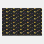 Elegant Zwart, Rood, Blauw, Faux Gold 41e Event # Inpakpapier Vel (Voorkant)