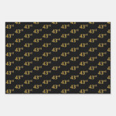 Elegant Zwart, Rood, Blauw, Faux Gold 43e Event # Inpakpapier Vel (Voorkant)