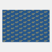 Elegant Zwart, Rood, Blauw, Faux Gold 44e Event # Inpakpapier Vel (Voorkant 3)