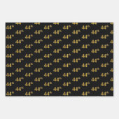 Elegant Zwart, Rood, Blauw, Faux Gold 44e Event # Inpakpapier Vel (Voorkant)