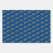 Elegant Zwart, Rood, Blauw, Faux Gold 47e Evenemen Inpakpapier Vel (Voorkant 3)