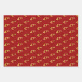 Elegant Zwart, Rood, Blauw, Faux Gold 47e Evenemen Inpakpapier Vel (Voorkant 2)