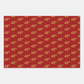 Elegant Zwart, Rood, Blauw, Faux Gold 48ste Event Inpakpapier Vel (Voorkant 2)