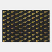 Elegant Zwart, Rood, Blauw, Faux Gold 48ste Event Inpakpapier Vel (Voorkant)