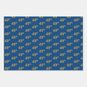 Elegant Zwart, Rood, Blauw, Faux Gold 49e Evenemen Inpakpapier Vel (Voorkant 3)