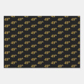 Elegant Zwart, Rood, Blauw, Faux Gold 49e Evenemen Inpakpapier Vel (Voorkant)