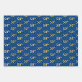 Elegant Zwart, Rood, Blauw, Faux Gold 50ste Event  Inpakpapier Vel (Voorkant 3)