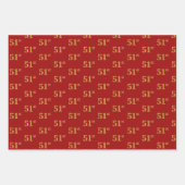 Elegant Zwart, Rood, Blauw, Faux Gold 51e Event # Inpakpapier Vel (Voorkant 2)