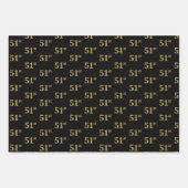 Elegant Zwart, Rood, Blauw, Faux Gold 51e Event # Inpakpapier Vel (Voorkant)