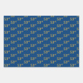 Elegant Zwart, Rood, Blauw, Faux Gold 53e Evenemen Inpakpapier Vel (Voorkant 3)