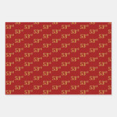 Elegant Zwart, Rood, Blauw, Faux Gold 53e Evenemen Inpakpapier Vel (Voorkant 2)