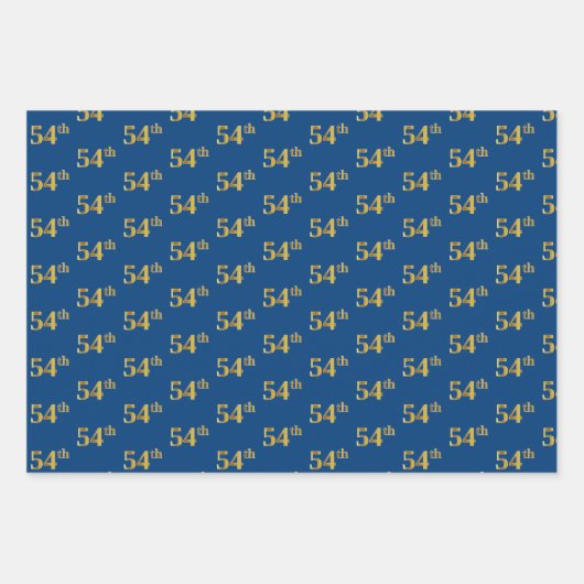 Elegant Zwart, Rood, Blauw, Faux Gold 54e Event # Inpakpapier Vel (Voorkant 3)