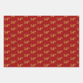 Elegant Zwart, Rood, Blauw, Faux Gold 54e Event # Inpakpapier Vel (Voorkant 2)