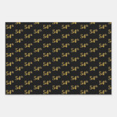 Elegant Zwart, Rood, Blauw, Faux Gold 54e Event # Inpakpapier Vel (Voorkant)