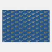 Elegant Zwart, Rood, Blauw, Faux Gold 55e Event # Inpakpapier Vel (Voorkant 3)