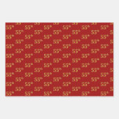 Elegant Zwart, Rood, Blauw, Faux Gold 55e Event # Inpakpapier Vel (Voorkant 2)