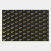 Elegant Zwart, Rood, Blauw, Faux Gold 55e Event # Inpakpapier Vel (Voorkant)