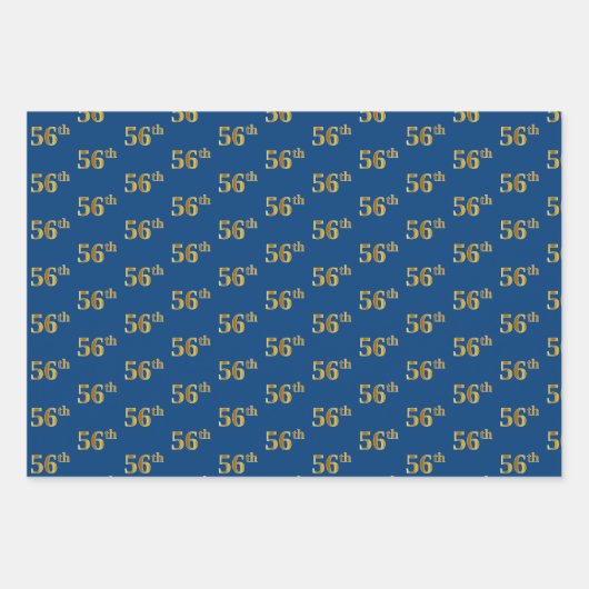 Elegant Zwart, Rood, Blauw, Faux Gold 56e Event # Inpakpapier Vel (Voorkant 3)