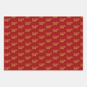 Elegant Zwart, Rood, Blauw, Faux Gold 56e Event # Inpakpapier Vel (Voorkant 2)