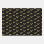 Elegant Zwart, Rood, Blauw, Faux Gold 56e Event # Inpakpapier Vel (Voorkant)