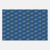 Elegant Zwart, Rood, Blauw, Faux Gold 59e Evenemen Inpakpapier Vel (Voorkant 3)