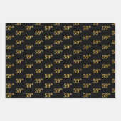 Elegant Zwart, Rood, Blauw, Faux Gold 59e Evenemen Inpakpapier Vel (Voorkant)