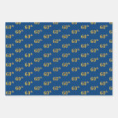 Elegant Zwart, Rood, Blauw, Faux Gold 60ste Event  Inpakpapier Vel (Voorkant 3)