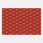 Elegant Zwart, Rood, Blauw, Faux Gold 60ste Event  Inpakpapier Vel (Voorkant 2)