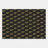 Elegant Zwart, Rood, Blauw, Faux Gold 60ste Event  Inpakpapier Vel (Voorkant)
