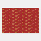 Elegant Zwart, Rood, Blauw, Faux Gold 61e Event # Inpakpapier Vel (Voorkant 2)