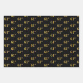 Elegant Zwart, Rood, Blauw, Faux Gold 61e Event # Inpakpapier Vel (Voorkant)