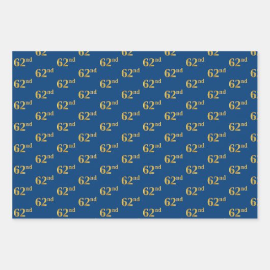 Elegant Zwart, Rood, Blauw, Faux Gold 62e Event # Inpakpapier Vel (Voorkant 3)