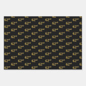 Elegant Zwart, Rood, Blauw, Faux Gold 62e Event # Inpakpapier Vel (Voorkant)