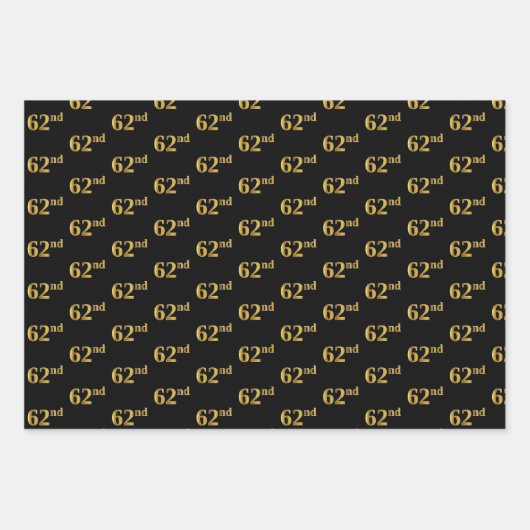 Elegant Zwart, Rood, Blauw, Faux Gold 62e Event # Inpakpapier Vel (Voorkant)