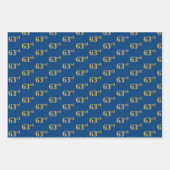 Elegant Zwart, Rood, Blauw, Faux Gold 63ste Event  Inpakpapier Vel (Voorkant 3)