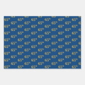 Elegant Zwart, Rood, Blauw, Faux Gold 65e Event # Inpakpapier Vel (Voorkant 3)