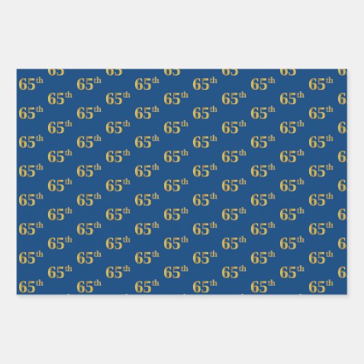 Elegant Zwart, Rood, Blauw, Faux Gold 65e Event # Inpakpapier Vel (Voorkant 3)