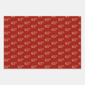 Elegant Zwart, Rood, Blauw, Faux Gold 65e Event # Inpakpapier Vel (Voorkant 2)