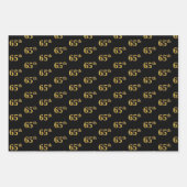 Elegant Zwart, Rood, Blauw, Faux Gold 65e Event # Inpakpapier Vel (Voorkant)
