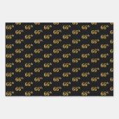Elegant Zwart, Rood, Blauw, Faux Gold 66e Event # Inpakpapier Vel (Voorkant)