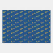 Elegant Zwart, Rood, Blauw, Faux Gold 67e Event # Inpakpapier Vel (Voorkant 3)