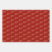 Elegant Zwart, Rood, Blauw, Faux Gold 67e Event # Inpakpapier Vel (Voorkant 2)