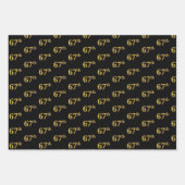 Elegant Zwart, Rood, Blauw, Faux Gold 67e Event # Inpakpapier Vel (Voorkant)