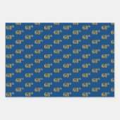 Elegant Zwart, Rood, Blauw, Faux Gold 68ste Event Inpakpapier Vel (Voorkant 3)